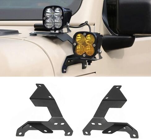 2 Pcs Dual A-Pillar Light Mount Brackets Compatible with Jeep Wrangler JL & Gladiator JT 2018-2025,Windshield Offroad Fog Light Pods Bracket for Wrangler Accessories(Not for Mojave & 392) in Saudi Arabia