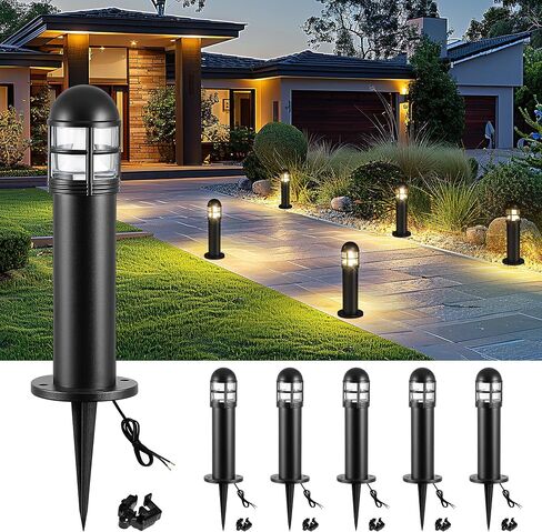 6 حزمة LED مصابيح المناظر الطبيعية الجهد المنخفض ، 200LM 12V IP67 إضاءة مسار العطلات المقاومة للماء للفناء ، الرصيف ، الممر ، المصبوب الألومنيوم ، 2700K أبيض دافئ in Kuwait