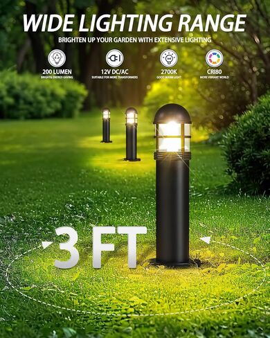 6 حزمة LED مصابيح المناظر الطبيعية الجهد المنخفض ، 200LM 12V IP67 إضاءة مسار العطلات المقاومة للماء للفناء ، الرصيف ، الممر ، المصبوب الألومنيوم ، 2700K أبيض دافئ in Kuwait