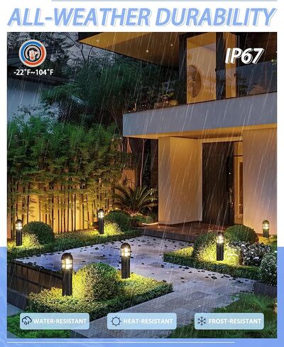 6 حزمة LED مصابيح المناظر الطبيعية الجهد المنخفض ، 200LM 12V IP67 إضاءة مسار العطلات المقاومة للماء للفناء ، الرصيف ، الممر ، المصبوب الألومنيوم ، 2700K أبيض دافئ in Kuwait