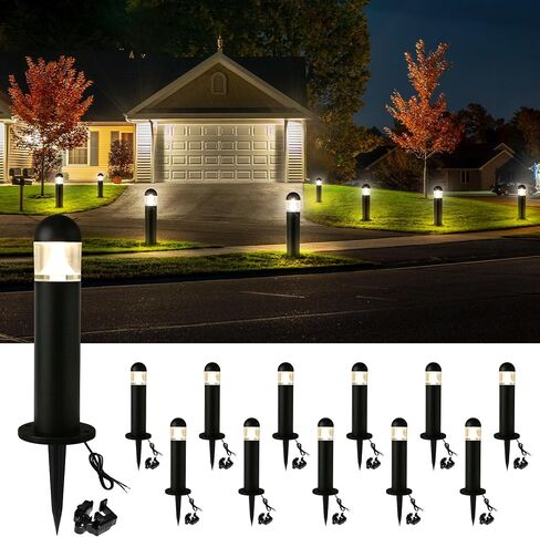 6 حزمة LED مصابيح المناظر الطبيعية الجهد المنخفض ، 200LM 12V IP67 إضاءة مسار العطلات المقاومة للماء للفناء ، الرصيف ، الممر ، المصبوب الألومنيوم ، 2700K أبيض دافئ in Kuwait