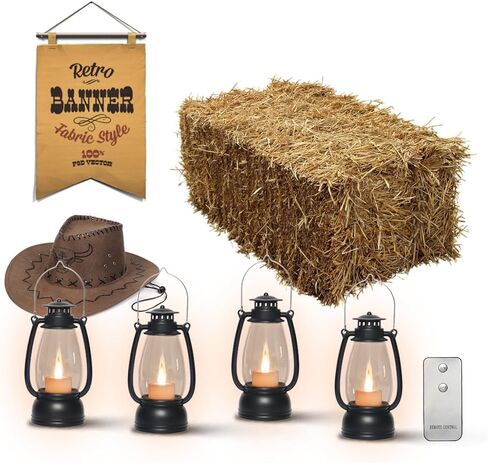 الفوانيس الحمراء الصغيرة الصغيرة المزخرفة مع الفوانيس الغربية العتيقة بعيدة مقاس 7 بوصات مع شمعة LED المتدلية ، زخارف التخييم ، زينة الحزب الغربي ، قطع عيد الميلاد المركزية للطاولات ، 4 عبوات in Kuwait