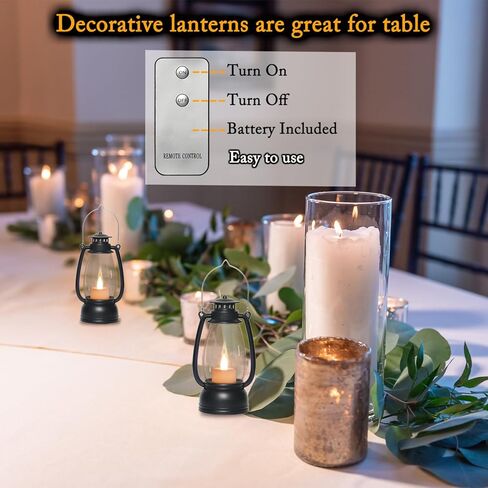 الفوانيس الحمراء الصغيرة الصغيرة المزخرفة مع الفوانيس الغربية العتيقة بعيدة مقاس 7 بوصات مع شمعة LED المتدلية ، زخارف التخييم ، زينة الحزب الغربي ، قطع عيد الميلاد المركزية للطاولات ، 4 عبوات in Kuwait