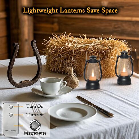 الفوانيس الحمراء الصغيرة الصغيرة المزخرفة مع الفوانيس الغربية العتيقة بعيدة مقاس 7 بوصات مع شمعة LED المتدلية ، زخارف التخييم ، زينة الحزب الغربي ، قطع عيد الميلاد المركزية للطاولات ، 4 عبوات in Kuwait