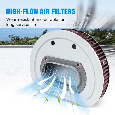 Powersports Air Filters 29462-99 1011-4208 Compatible with Harley Road Glide EFI FLTRI 1999-2001, Road King Classic EFI FLHRCI 1999 2000 2001, Road King EFI FLHRI 2000-2001 (Blue) in Kuwait