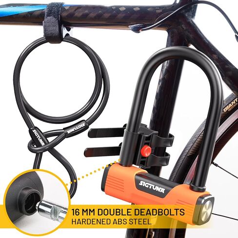 مجموعة قفل الدراجة على شكل حرف U من سيجتونا، مجموعة قفل الدراجة على شكل حرف U شديدة التحمل ضد السرقة، قفل دراجة على شكل حرف U مع تكبل 18 مم، قفل دراجة مع دعامة تثبيت قوية للدراجات، الدراجة الإلكترونية، سكوتر، المعدات الخارجية in Kuwait