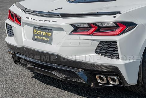 يناسب جميع طرازات شيفروليه كورفيت C8 Stingray / Z51 الحاضرة 2020 | مصنع الألياف الكربونية استبدال الوفير الخلفي أسفل الغطاء الناشر غطاء Quad in Saudi Arabia