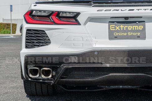 يناسب جميع طرازات شيفروليه كورفيت C8 Stingray / Z51 الحاضرة 2020 | مصنع الألياف الكربونية استبدال الوفير الخلفي أسفل الغطاء الناشر غطاء Quad in Saudi Arabia