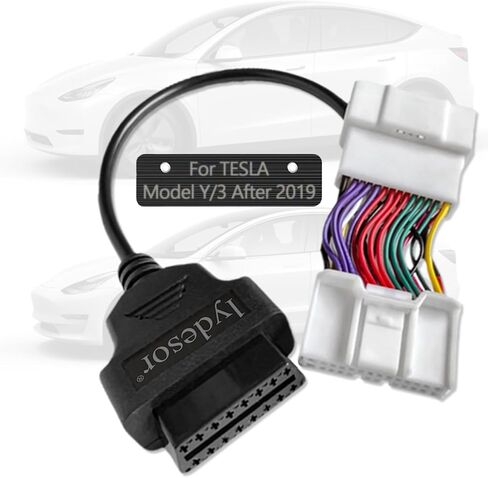 محول OBD2 لـ Tesla Model 3/y ، 26 PIN إلى 16 PIN موصل كبلات تشخيص OBD ، ومحول 26 نقطة ل Tesla Model 3 Y للسيارة الدائمة لعام 2019 ، متوافق مع X431 Scanner وقارئ رمز آخر in Kuwait