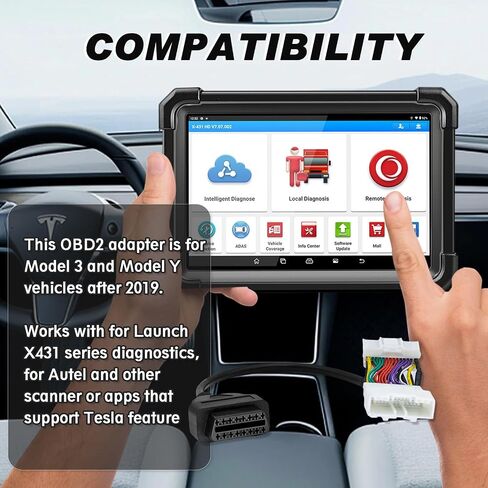 محول OBD2 لـ Tesla Model 3/y ، 26 PIN إلى 16 PIN موصل كبلات تشخيص OBD ، ومحول 26 نقطة ل Tesla Model 3 Y للسيارة الدائمة لعام 2019 ، متوافق مع X431 Scanner وقارئ رمز آخر in Kuwait