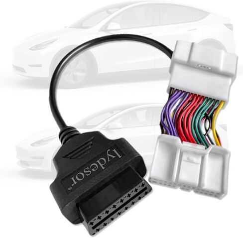 محول OBD2 لـ Tesla Model 3/y ، 26 PIN إلى 16 PIN موصل كبلات تشخيص OBD ، ومحول 26 نقطة ل Tesla Model 3 Y للسيارة الدائمة لعام 2019 ، متوافق مع X431 Scanner وقارئ رمز آخر in Kuwait