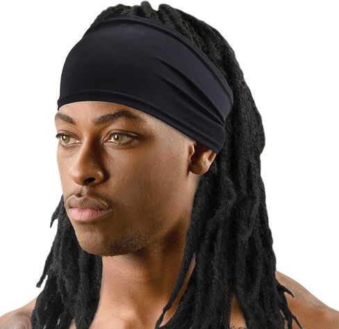 Titan Spandex Skull Cap for Dreadlock and Braid - Black Durags for Men with Band - Classic Black Bandana Style in Saudi Arabia