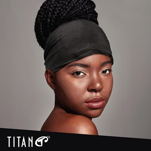 Titan Spandex Skull Cap for Dreadlock and Braid - Black Durags for Men with Band - Classic Black Bandana Style in Saudi Arabia