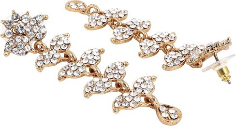 مجموعات المجوهرات الهندية للنساء - Bollywood Wedding Rhinestone Necklace Golden Brides مجموعة المجوهرات للعرائس in Kuwait