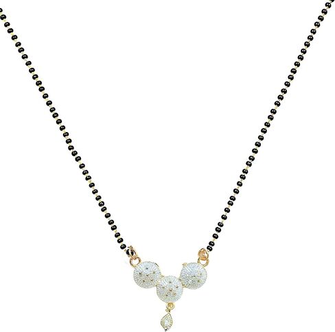 Generic Stylish Designs Necklace Fancy Mangalsutra Black Beads Chain Latest Designs For Women, Small in Saudi Arabia