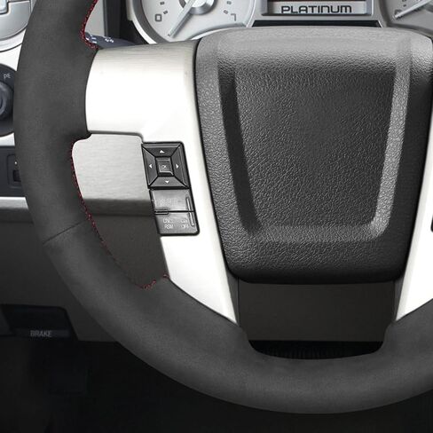Mewant Hand Stitch Teenering Wheel Cover for Ford F-150 2009-2014 نسخة مخصصة حسب الجلد الاصطناعي in Kuwait