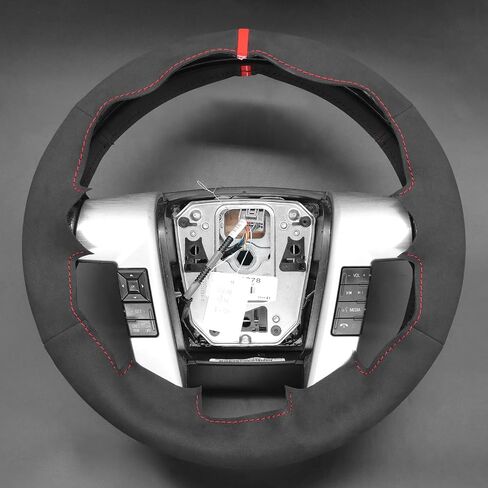Mewant Hand Stitch Teenering Wheel Cover for Ford F-150 2009-2014 نسخة مخصصة حسب الجلد الاصطناعي in Kuwait