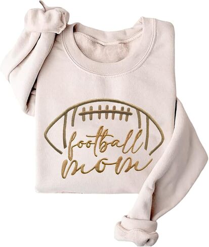 Women Football Game Day Sweatshirt Embroidered Football Graphic Pullover Casual Sunday Funday Long Sleeve Top in Kuwait
