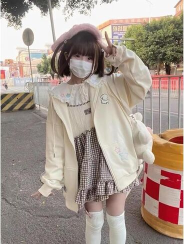 LRF Cute Hoodie Kawaii Hoodie Y2k Hoodie Cartoon Hoodie Zip Up Hoodie Hoodies for Teen Girls Oversized Hoodie in Kuwait