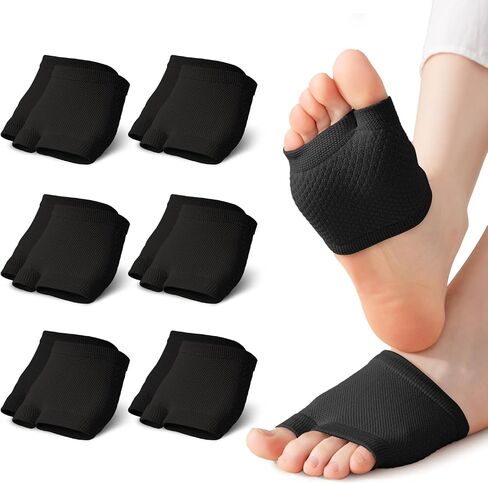 6 Pairs Women's Open Toe Forefoot Breathable Invisible Seamless Cotton Topper Cotton No Show Liner Socks for Mule Slide Slippers Sneakers Sandle- 3 Beige, 3 Black in Saudi Arabia