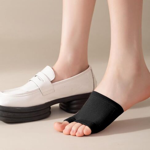 6 Pairs Women's Open Toe Forefoot Breathable Invisible Seamless Cotton Topper Cotton No Show Liner Socks for Mule Slide Slippers Sneakers Sandle- 3 Beige, 3 Black in Saudi Arabia