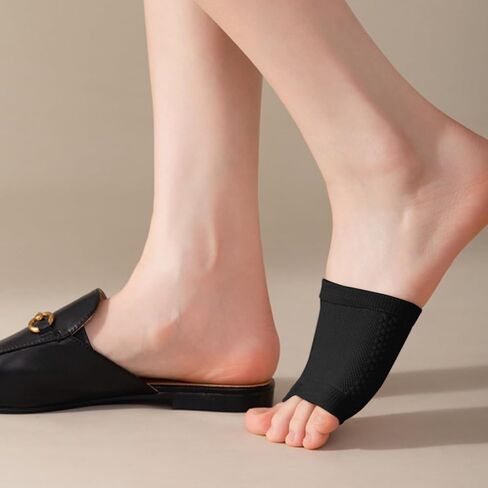 6 Pairs Women's Open Toe Forefoot Breathable Invisible Seamless Cotton Topper Cotton No Show Liner Socks for Mule Slide Slippers Sneakers Sandle- 3 Beige, 3 Black in Saudi Arabia