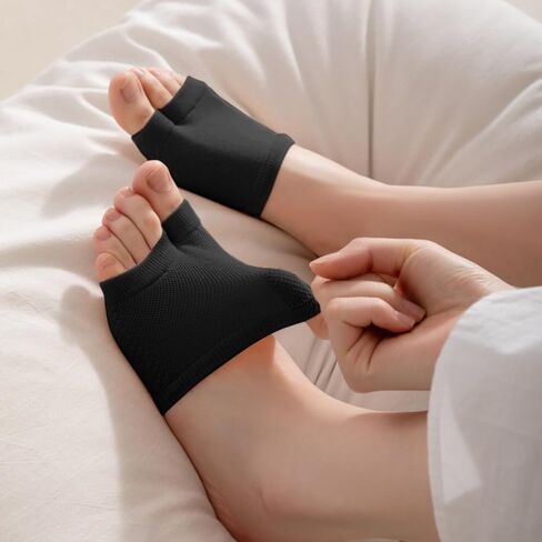6 Pairs Women's Open Toe Forefoot Breathable Invisible Seamless Cotton Topper Cotton No Show Liner Socks for Mule Slide Slippers Sneakers Sandle- 3 Beige, 3 Black in Saudi Arabia