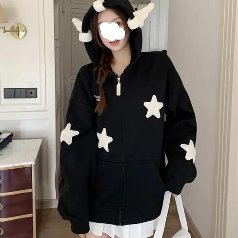 LRF Cute Hoodie Kawaii Hoodie Y2k Hoodie Cartoon Hoodie Zip Up Hoodie Hoodies for Teen Girls Oversized Hoodie in Kuwait