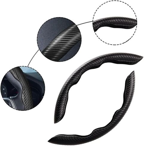 Car Steering Wheel Covers, for Jaguar F-Type Coupe 2013-2021 Carbon Fiber Anti-Skid Segmented Protector Soft Breathable Grip, Auto Accessories,C-Red in Saudi Arabia