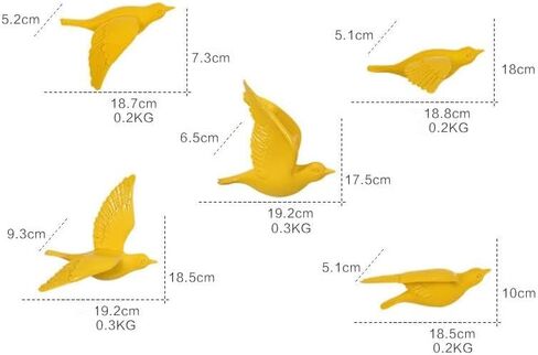 Omaju Gall Decor ، 5pcs حمائم أبيض ديكور الجدار راتنج الطيور الطيران منحوتات ثلاثية الأبعاد جدار الفن الزخرفة الساحلية معلقة لغرفة المعيشة الحمام المنزل in Kuwait