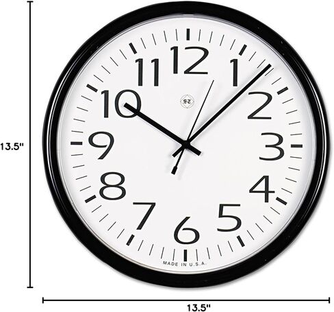 ساعة الحائط العالمية ، 13.5 بوصة القطر الكلي ، العلبة السوداء ، 1 AA (تباع بشكل منفصل) in Saudi Arabia
