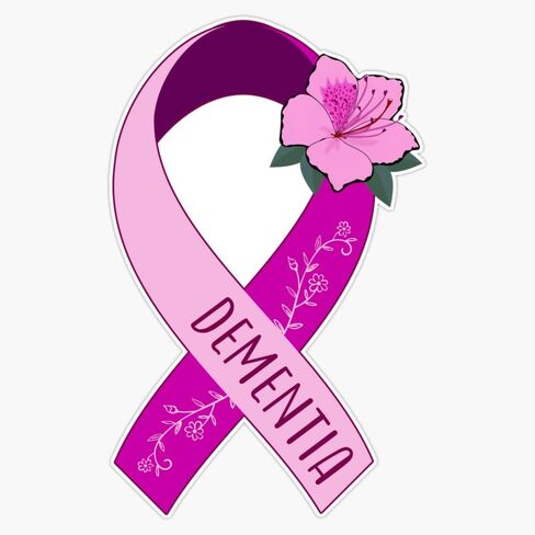 Magnet Dementia Awareness, Dementia Ribbon Magnetic Vinyl Sticker 5" in Saudi Arabia