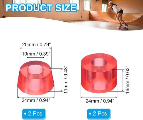 PATIKIL Skateboard Bushings, 90A PU Long-Board Truck Bushings Rebuild Kit for Skateboard Parts in Saudi Arabia