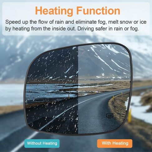 Senzeal Driver Side Side Phrected Mirt Glass بديل لدودج جراند كارافان 2008-2020 كرايسلر تاون كونتري 2008-2016 RAM CV 2012-2015 فولكس واجن روتان 2009-2014 68026177AB (الجانب الأيسر) in Saudi Arabia