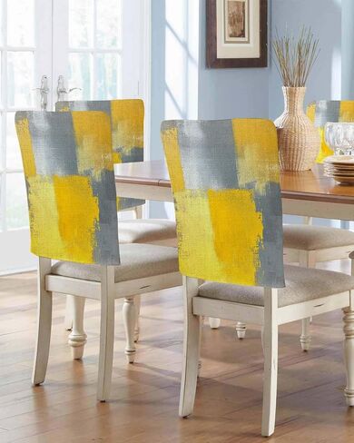 TOMWISH Chair Back Covers Set of 4 Orange Chair Back Cover Removable Kitchen Chair Slipcovers Seat Protector for Party Banquet Christmas Decorations in Kuwait