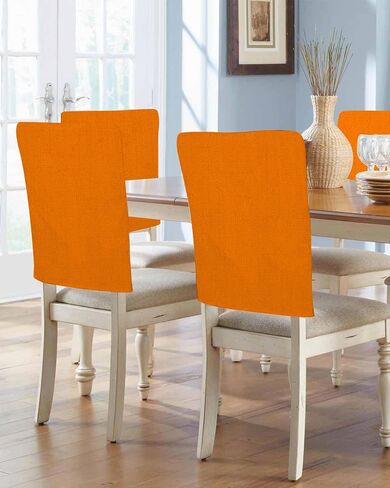 TOMWISH Chair Back Covers Set of 4 Orange Chair Back Cover Removable Kitchen Chair Slipcovers Seat Protector for Party Banquet Christmas Decorations in Kuwait