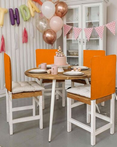 TOMWISH Chair Back Covers Set of 4 Orange Chair Back Cover Removable Kitchen Chair Slipcovers Seat Protector for Party Banquet Christmas Decorations in Kuwait