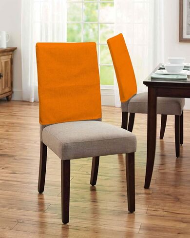 TOMWISH Chair Back Covers Set of 4 Orange Chair Back Cover Removable Kitchen Chair Slipcovers Seat Protector for Party Banquet Christmas Decorations in Kuwait
