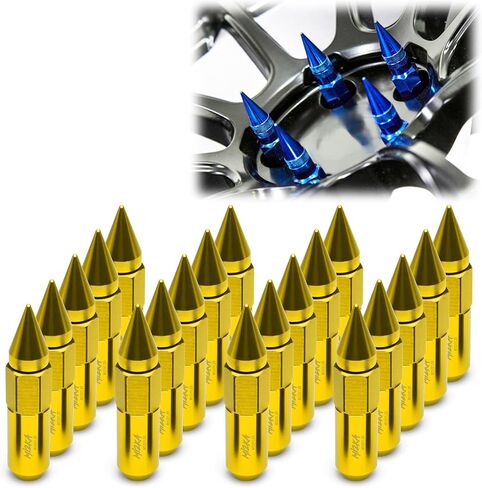 Black 20 PCS M12x1.5 Lug Nuts Spiked 60mm Extended Tuner Aluminum Wheels Rims Cap WN03 in Saudi Arabia
