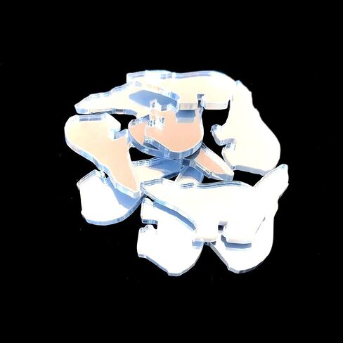 Super Cool Creations Polar Bear Shaped Crafting Mirrors, Set of 10, Many Colours, Shatterproof Acrylic, Silver Mirror, Pack of 10 x 3cm in Saudi Arabia