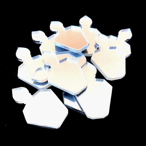 Super Cool Creations Perfume Bottle Shaped Crafting Mirrors, Set of 10, Many Colours, Shatterproof Acrylic, Silver Mirror, Pack of 10 x 9cm in Saudi Arabia