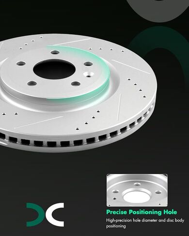 [SCITOO Brake Kits] - Front Drilled Slotted Brake Rotors for 11-18 for Ford Explorer,17 for Ford for F-150,12-18 for Ford Flex,11-18 for Ford Taurus,11-12 for Lincoln MKS,11-18 for Lincoln MKT in Saudi Arabia
