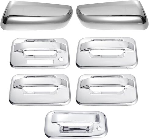 X AutoHaux Automotive Door Door Handle Covering Cover Rireview Cover Cover For Ford F150 2009-2014 DOOR HANDECTOR مع غطاء مرآة جانبية in Saudi Arabia