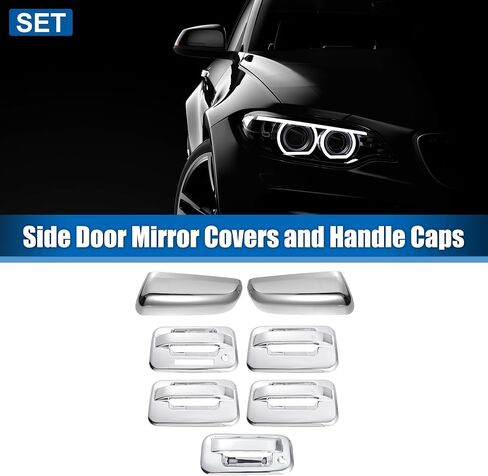 X AutoHaux Automotive Door Door Handle Covering Cover Rireview Cover Cover For Ford F150 2009-2014 DOOR HANDECTOR مع غطاء مرآة جانبية in Saudi Arabia