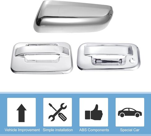 X AutoHaux Automotive Door Door Handle Covering Cover Rireview Cover Cover For Ford F150 2009-2014 DOOR HANDECTOR مع غطاء مرآة جانبية in Saudi Arabia