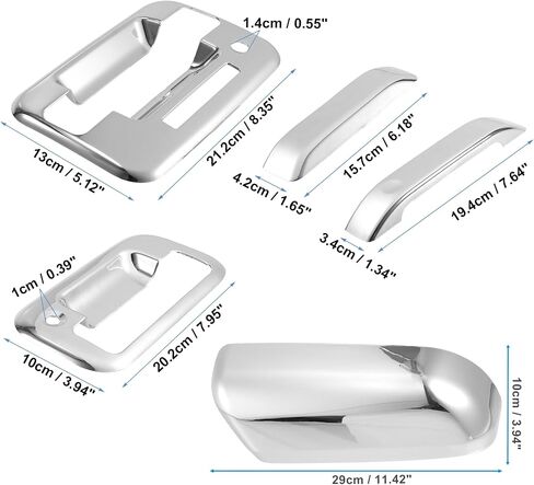 X AutoHaux Automotive Door Door Handle Covering Cover Rireview Cover Cover For Ford F150 2009-2014 DOOR HANDECTOR مع غطاء مرآة جانبية in Saudi Arabia