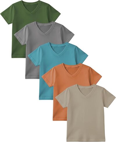 Andrew Scott Youth Athletic T-Shirts | Dry-Fit Moisture Wicking Short Sleeve V Neck Tees | Boys Girls | Multi Packs in Saudi Arabia