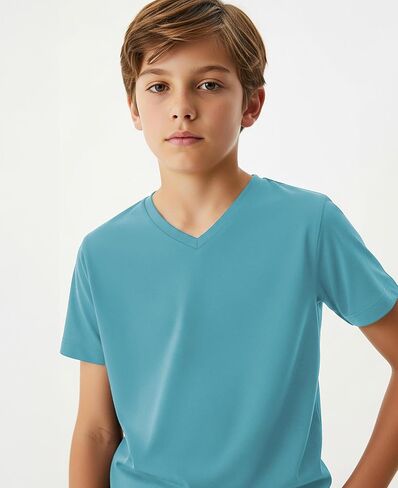 Andrew Scott Youth Athletic T-Shirts | Dry-Fit Moisture Wicking Short Sleeve V Neck Tees | Boys Girls | Multi Packs in Saudi Arabia