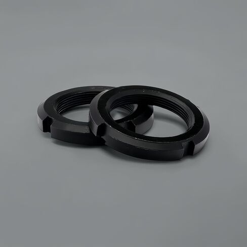 NACX M52 x 1.5mm Retaining Four-Slot Slotted Round Nuts, Carbon Steel, 2Pcs in Kuwait