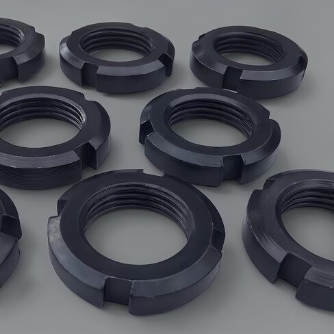 NACX M52 x 1.5mm Retaining Four-Slot Slotted Round Nuts, Carbon Steel, 2Pcs in Kuwait